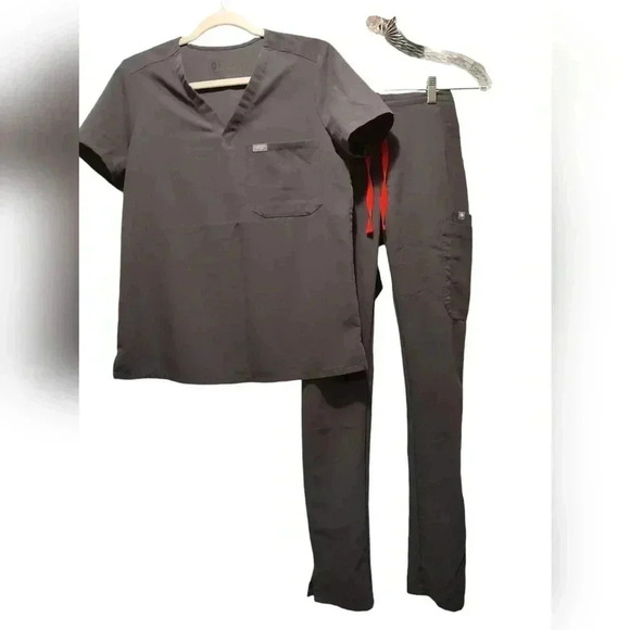 Figs women's scrub set charcoal size xxs tall - Picture 2 of 3